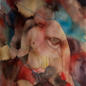 Ellen Hausner Painter Oxford Mother and Child (watercolour, ink, and graphite on paper), 2014