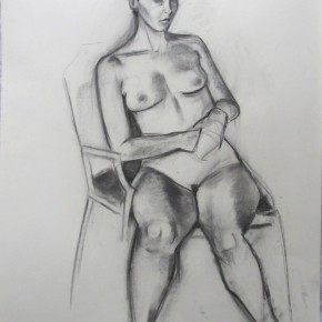 Ellen Hausner Painter Oxford Sketch of nude (charcoal on paper), 2012