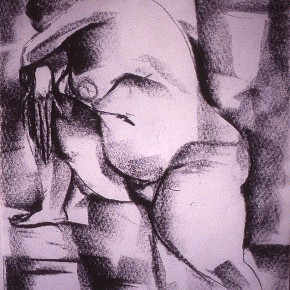 Ellen Hausner painter Untitled (Art Student's League series) (charcoal on paper), 1999