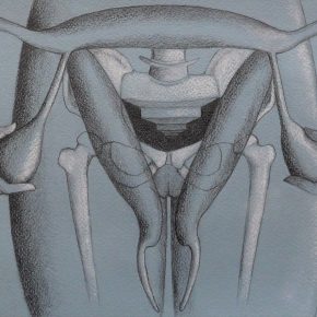Ellen Hausner painter Oxford A Womb (graphite, chalk, pastel and charcoal on paper), 2018